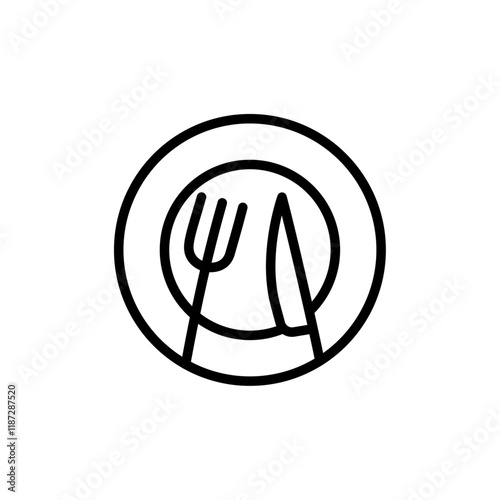 Dinner icon flat editable icon mark