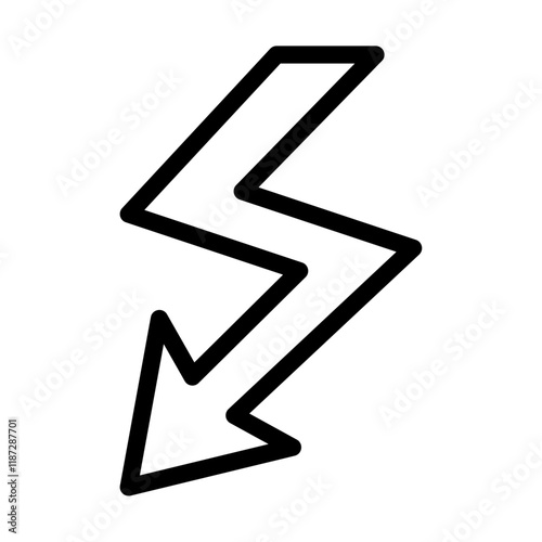 Electricity icon flat editable icon mark