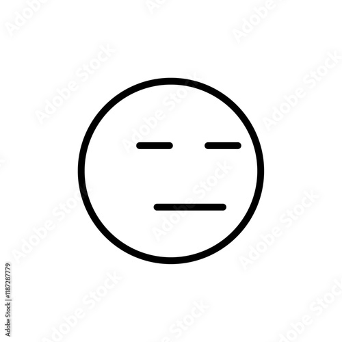 Expressionless icon flat editable icon mark