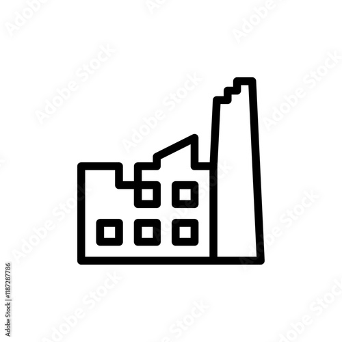 Factory breakdown icon flat editable icon mark