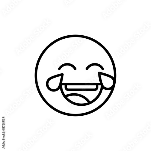 Laughing icon flat editable icon mark