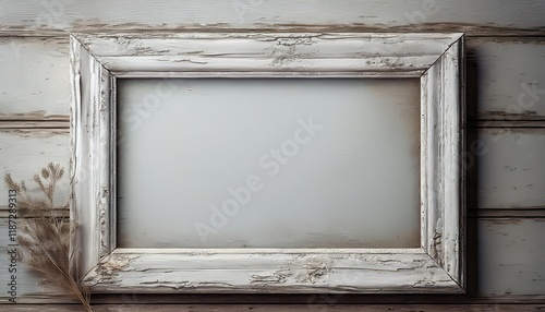 Timeless Charm Rustic White Wood Picture Frame Showcasing a Beautifully Distressed Finish, Perfect for Adding Warmth and Authenticity to Your Home Decor photo