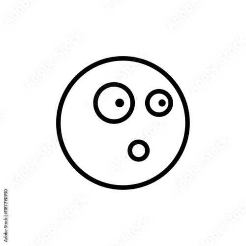 Surprised icon flat editable icon mark