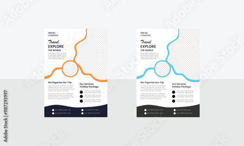 Simple Minimalistic Creative Unique Travel Flyer Template Design