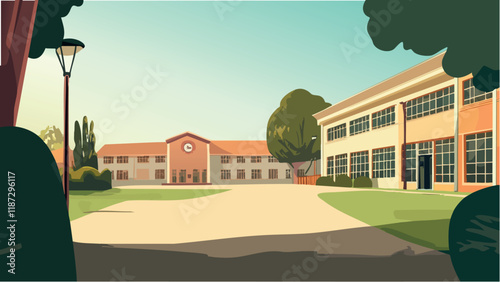 Elegant Boarding School Building.eps