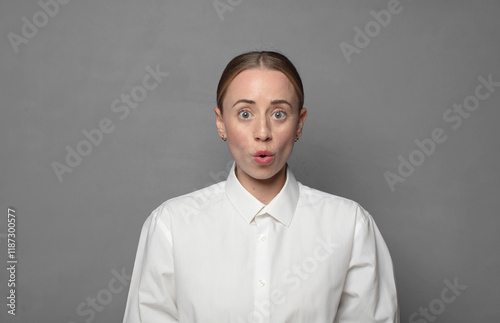 pretty businesswoman with a copy space