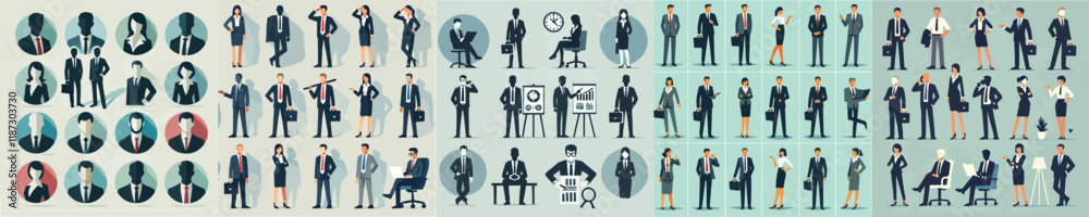 Vector collection of organizational or company leaders in flat design style Vector collection of organizational or company leaders in flat design style