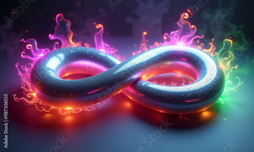 mobius strip, iridium, rainbow colors, infra shades, infinity, infinity symbol, gradient 
