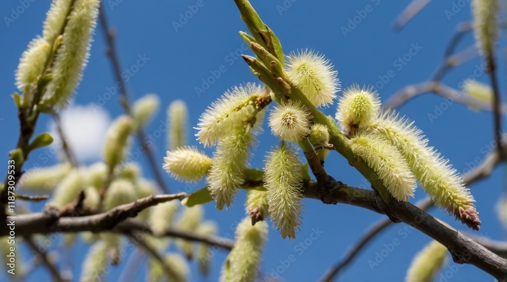 Willow buds, open buds, hairy buds, spring buds Willow buds, open buds, hairy buds, spring buds