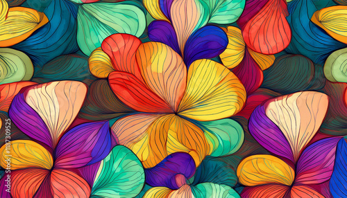 Wallpaper Mural seamless pattern of abstract watercolor flowers seamless pattern bright colors the unusual shape fashionable print for textiles wallpaper and packaging Torontodigital.ca