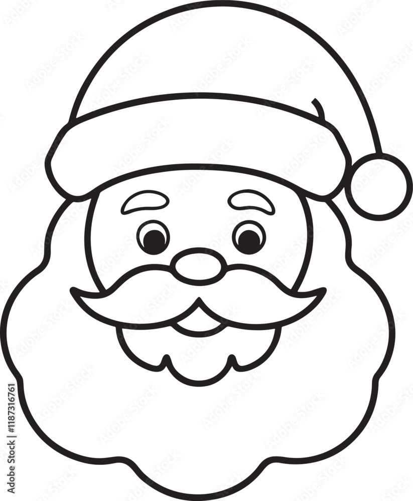 Santa claus cartoon for christmas and line art vector illustration Santa claus cartoon for christmas and line art vector illustration