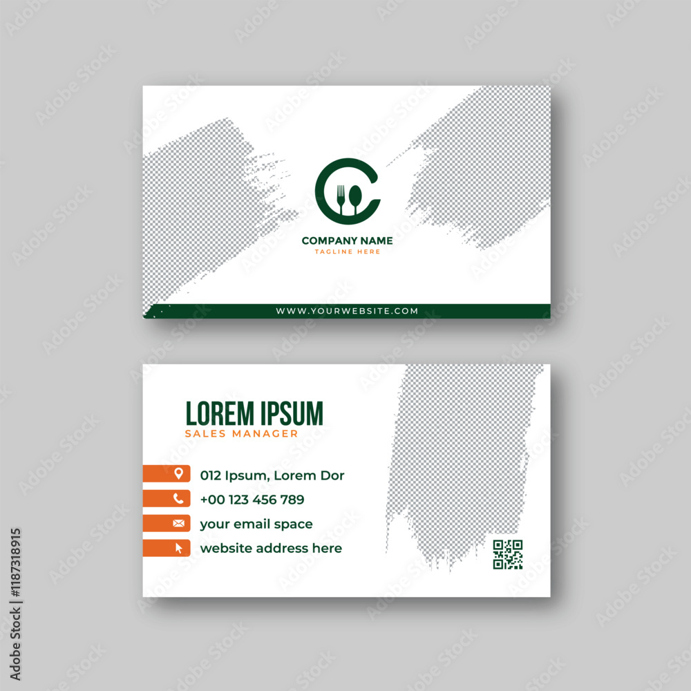Fototapeta premium Food business card design template