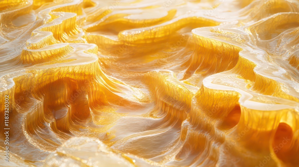Abstract texture of flowing, golden, organic forms resembling a landscape. Abstract texture of flowing, golden, organic forms resembling a landscape.