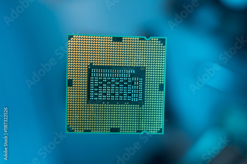 This image provides a closeup view of a cutting edge modern microprocessor chip design