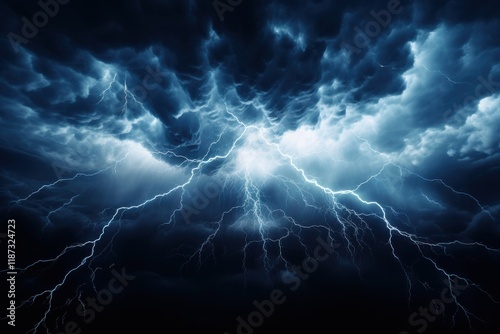 Wallpaper Mural Powerful lightning strikes illuminate a dark stormy sky in an electrifying display at dusk Torontodigital.ca