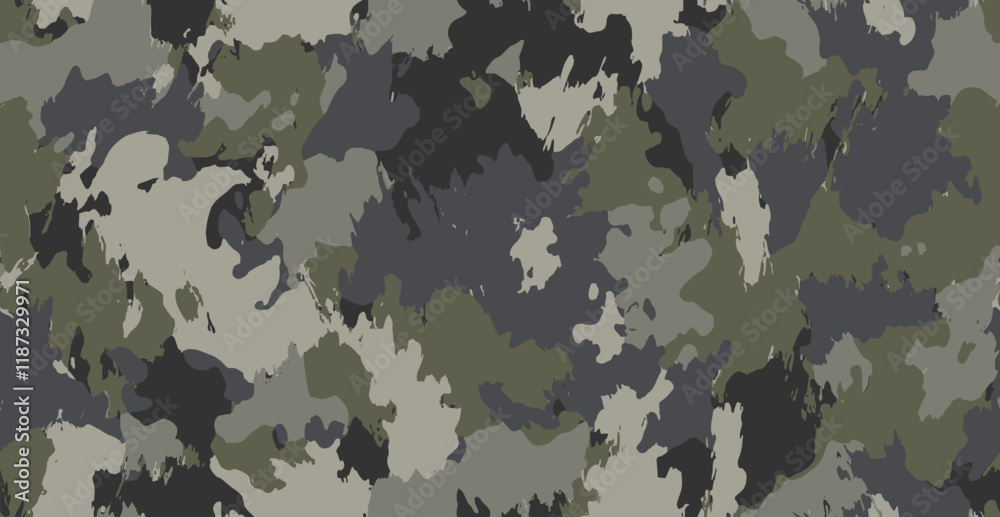 Fototapeta premium Abstract woodland splashes seamless pattern. Woodland camo. Grunge hunting camouflage background. Abstract camo. Classic hunting camouflage. Digital camouflage pattern. 