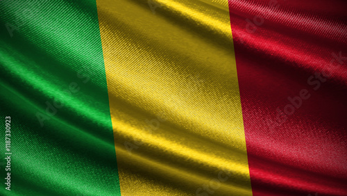 Cuadro en lienzo Mali flag with realistic silky wave texture