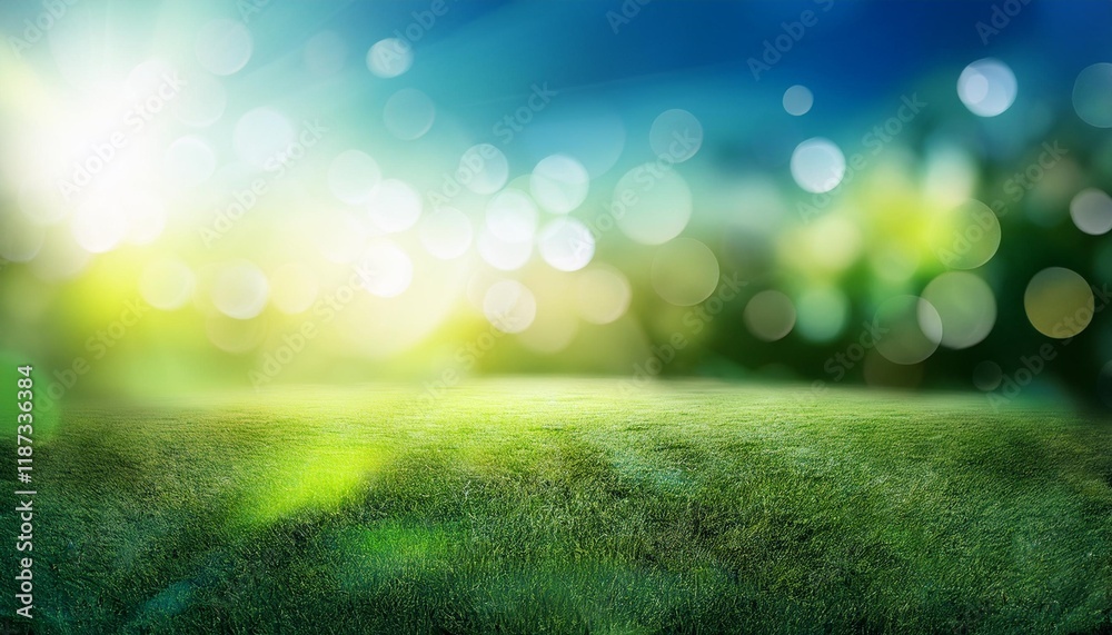 Fototapeta premium bokeh green and blue nature history green backgrounds sunlight