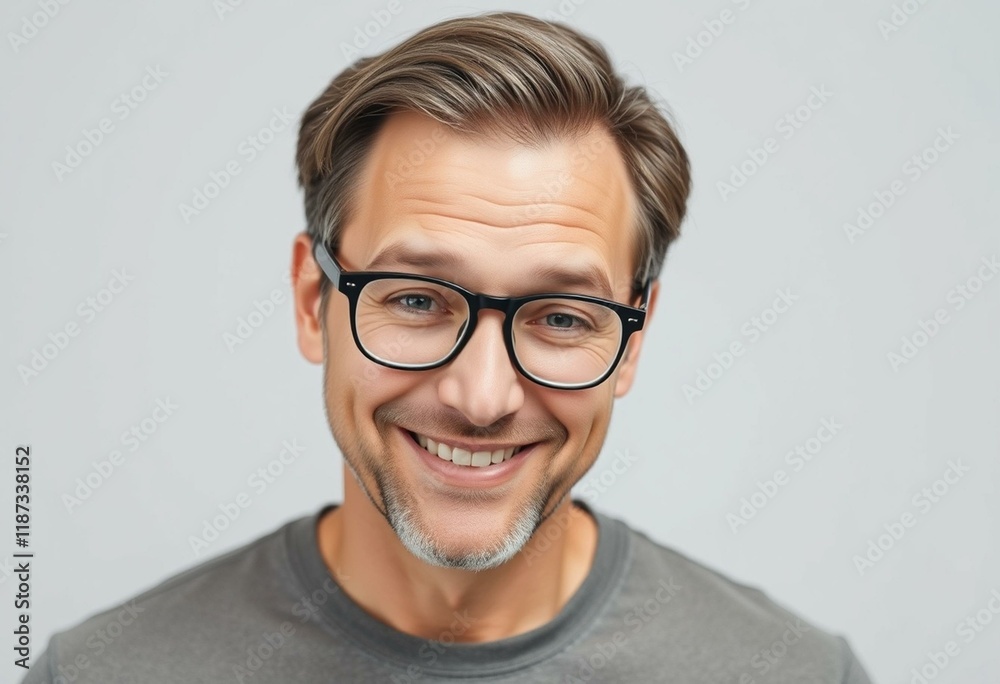 Male portrait with glasses and slight gaze Male portrait with glasses and slight gaze