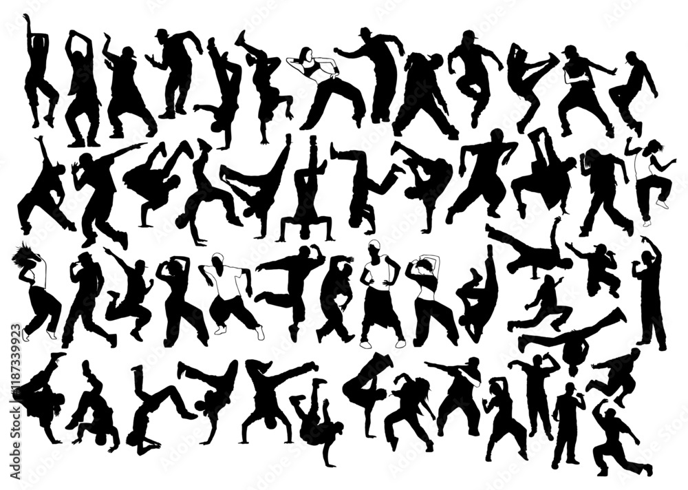 Dynamic Dance Silhouettes: An artistic collection of dynamic dance silhouettes, capturing the energy and movement of various dance styles, from graceful ballet to energetic hip-hop. Dynamic Dance Silhouettes: An artistic collection of dynamic dance silhouettes, capturing the energy and movement of various dance styles, from graceful ballet to energetic hip-hop.