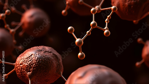 Ozanimod anti-inflammatory drug molecule (S1PR1 modulator). photo