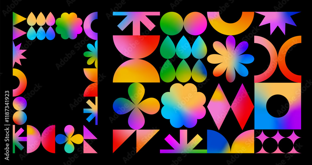 Abstract Modern Shapes with Gradient. Minimal Graphic Design. Colorful Geometric Pattern. Simple Graphic with Color Gradient Abstract Modern Shapes with Gradient. Minimal Graphic Design. Colorful Geometric Pattern. Simple Graphic with Color Gradient