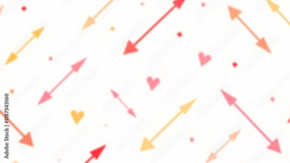 Geometric arrows in red, pink, and gold on a white background. This bold and modern Valentine’s Day pattern combines romance with contemporary style. Geometric arrows in red, pink, and gold on a white background. This bold and modern Valentine’s Day pattern combines romance with contemporary style.