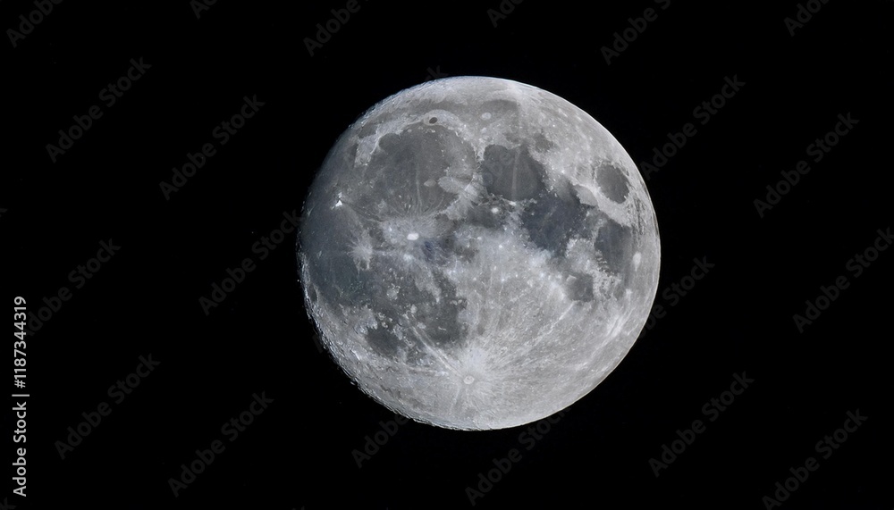 Obraz premium zoom recording of the moon at full moon