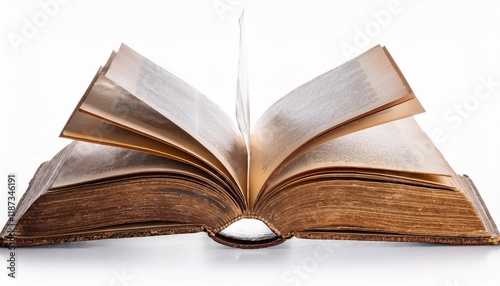 open old book isolated on white background
