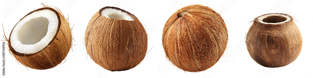 Coconut – A key item used in various rituals and offerings during Pongal. Isolated on Clear White Background Highly Detailed Coconut – A key item used in various rituals and offerings during Pongal. Isolated on Clear White Background Highly Detailed