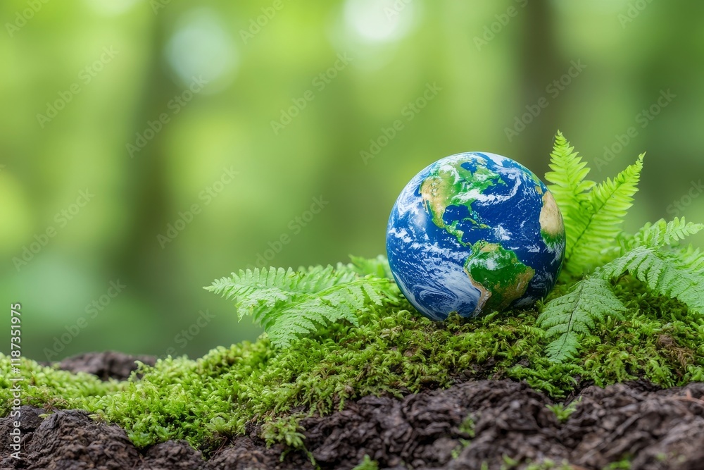 A generative AI-produced picture depicting a green planet, representing Earth Day, nature, environmental care, and climate change awareness A generative AI-produced picture depicting a green planet, representing Earth Day, nature, environmental care, and climate change awareness
