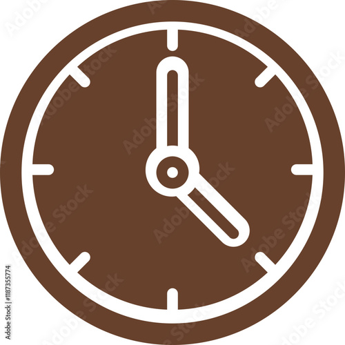 Circle in around bold outline time clock