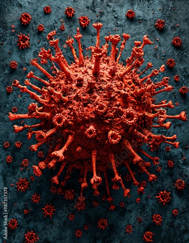 Healthcare awareness virus spread simulation. photo