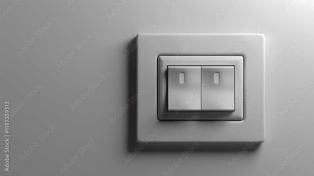 A light switch with a modern design isolated on white background A light switch with a modern design isolated on white background