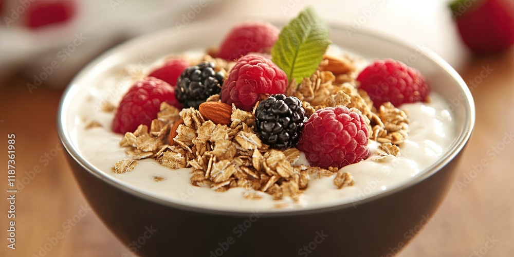 delicious bowl of oatmeal with fruit and nuts delicious bowl of oatmeal with fruit and nuts