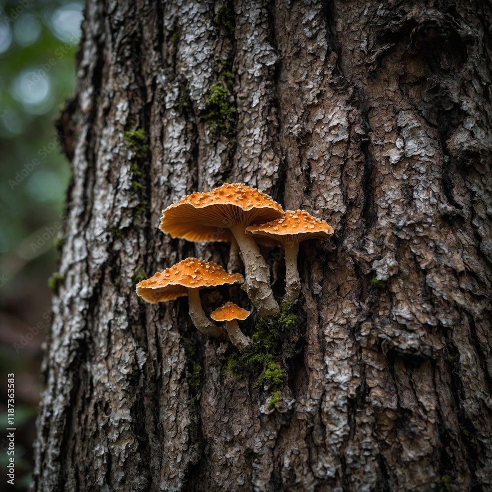 Fototapeta premium Fungus Growing on a Tree Bark