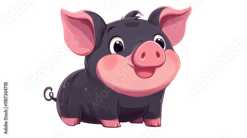 pink cartoon isolated on a white background