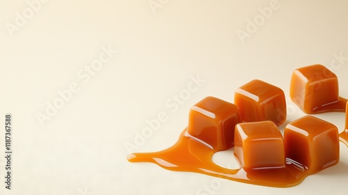   Caramel-topped caramel drizzled with caramel sauce