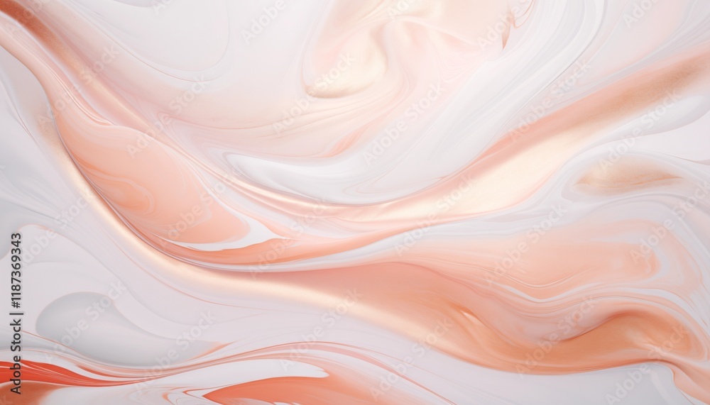Obraz premium pink creme white marble wave liquid