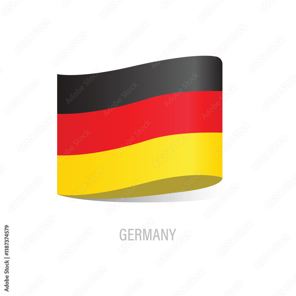 Fototapeta premium Flag Of Germany Icon Vector Design.