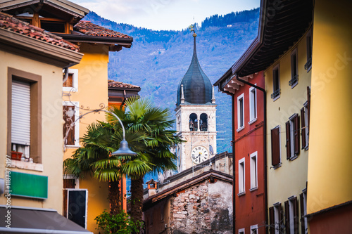 Collegiata di S. Maria Assunta Church in italian city Arco near by lake Garda photo