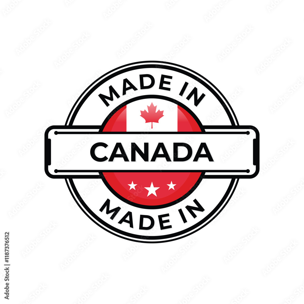 Fototapeta premium Made in Canada label icon emblem isolated on white background