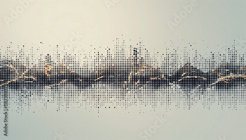 Dynamic Noisy Sound Wave Elements Background, Showcasing the Textured Nature of Audio Frequencies in Modern Design