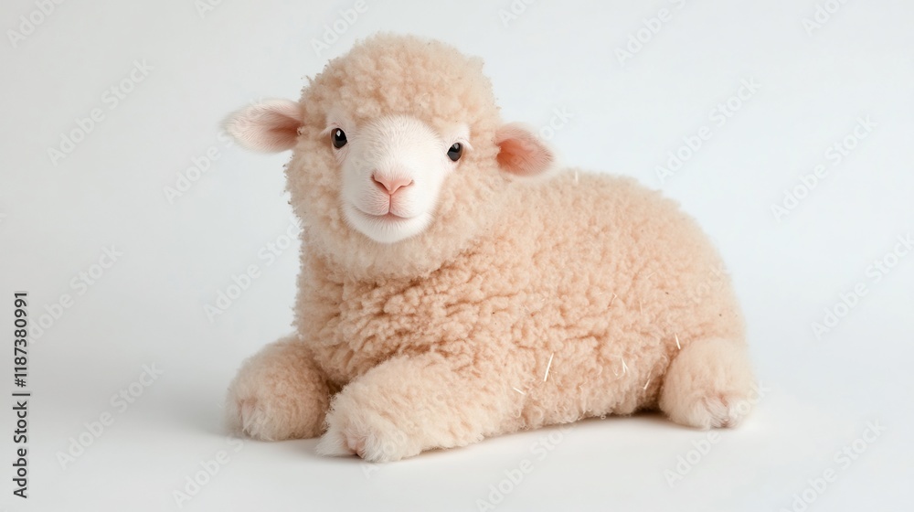 Lamb, sitting, studio, white background, Easter Lamb, sitting, studio, white background, Easter