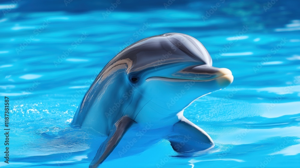 Naklejka premium A Dolphin making a big jump out of the water