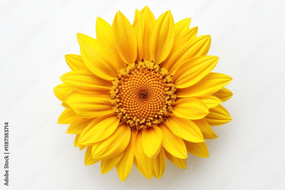Fototapeta premium Bright sunflower with vibrant yellow petals showcasing intricate center details