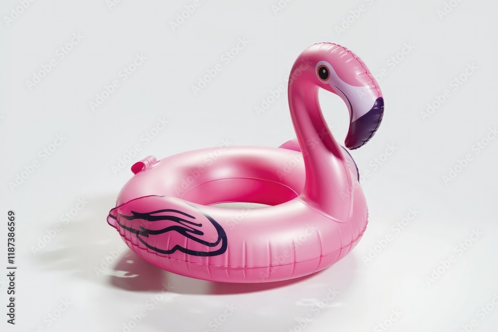 Pink flamingo-shaped inflatable pool float for summer fun. Pink flamingo-shaped inflatable pool float for summer fun.