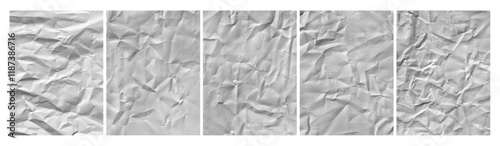 grunge set crumpled paper texture