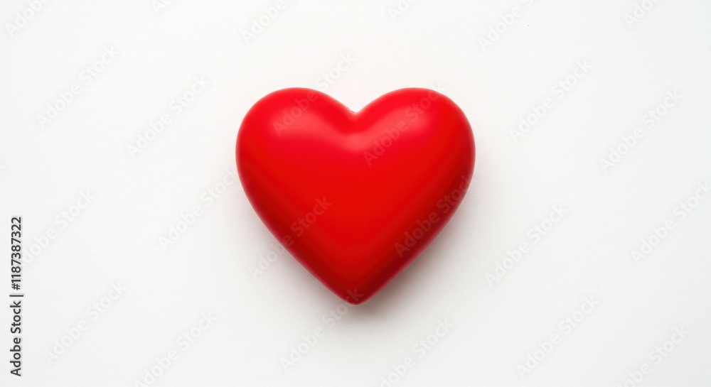 Shiny red 3D heart shape isolated on a clean white background Shiny red 3D heart shape isolated on a clean white background