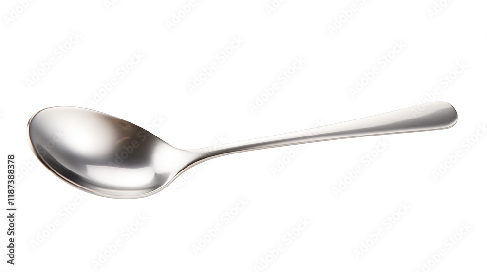 Sleek Modern Silver Spoon isolated on transparent background Sleek Modern Silver Spoon isolated on transparent background